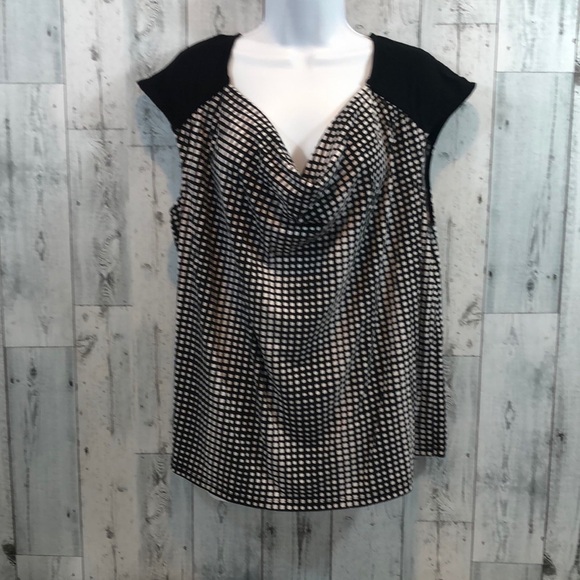 Lane Bryant Tops - Lane Bryant Slouch Neckline Checkered Blouse 18/20